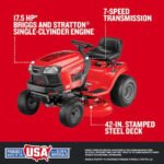 Craftsman T110 17.5 HP 42-Inch Riding Lawn Mower with 7-Speed Manual Drive - Image 15